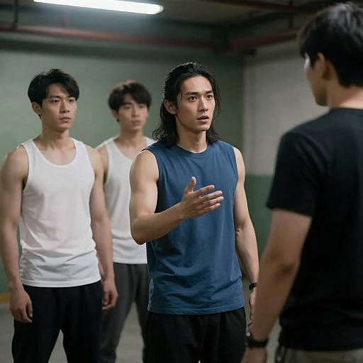 Muscular Men in Industrial Basement Setting