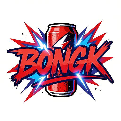 Vibrant digital logo of a red can with bold 