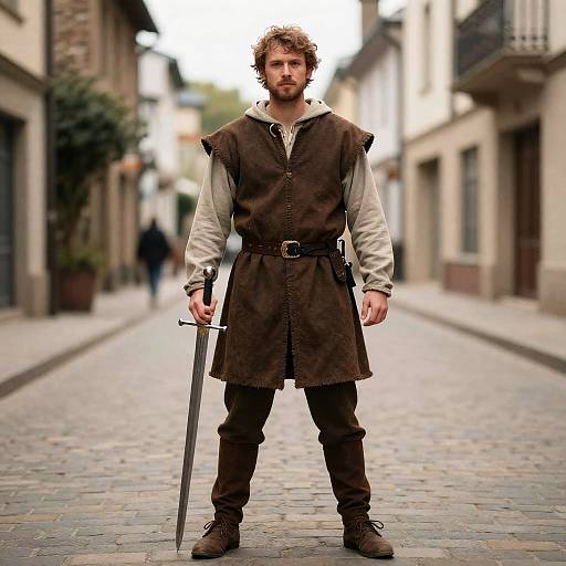 Humorous Man in Medieval Costume