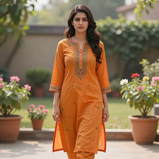 Beautiful Young Woman in Traditional Attire