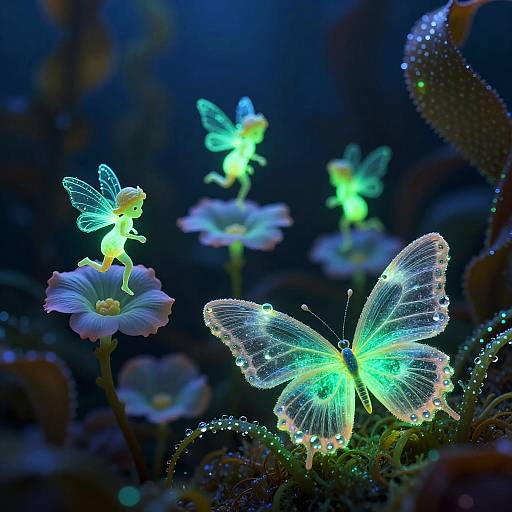 Glowing Bioluminescent Kelp Fairyscape