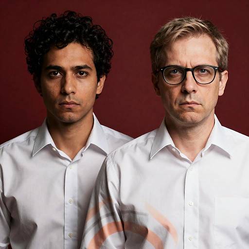 Serious Portraits on Bold Red Background