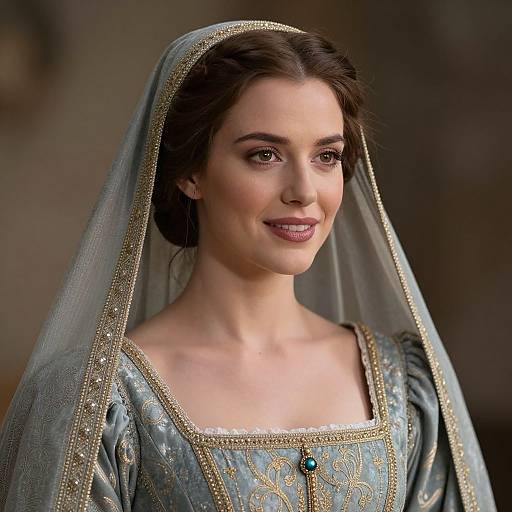 Medieval Princess Portrait in Veil