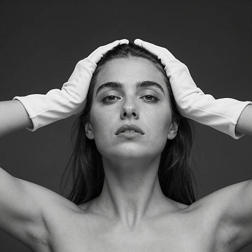 Monochrome Portrait of a Contemplative Woman