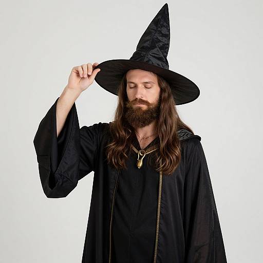 Male Witch in Robe and Hat