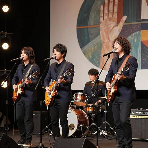 Rock Concert: Four Musicians on Stage