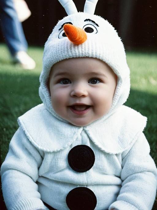Baby in Olaf Snowman Costume