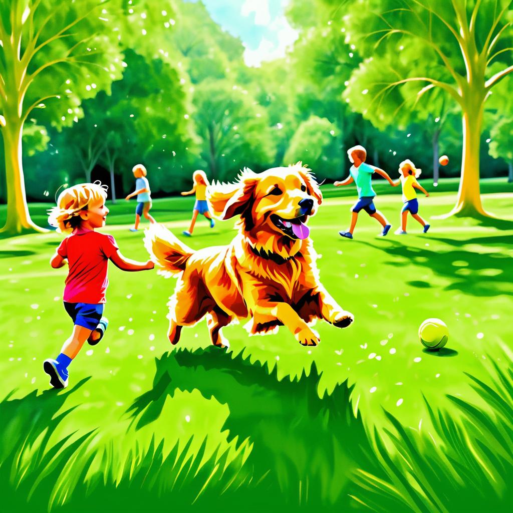 Charming Golden Retriever in Vibrant Park Setting