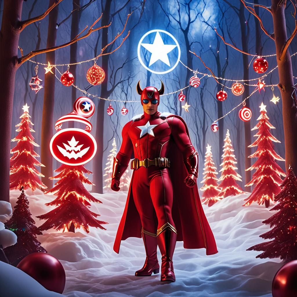 Captain America as Festive Satan in Wonderland