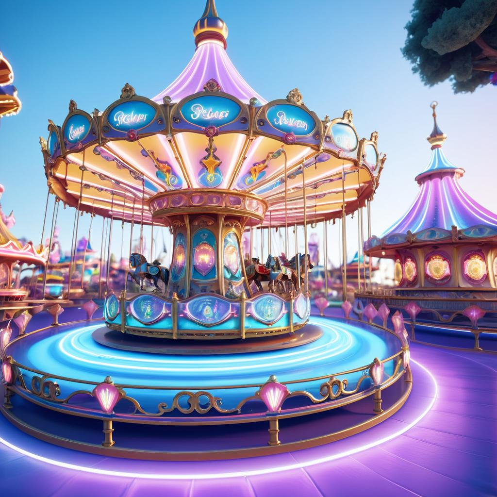 Whimsical Electric Opal Amusement Park