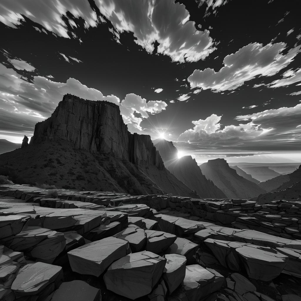 Majestic Jagged Cliffs at Sunset