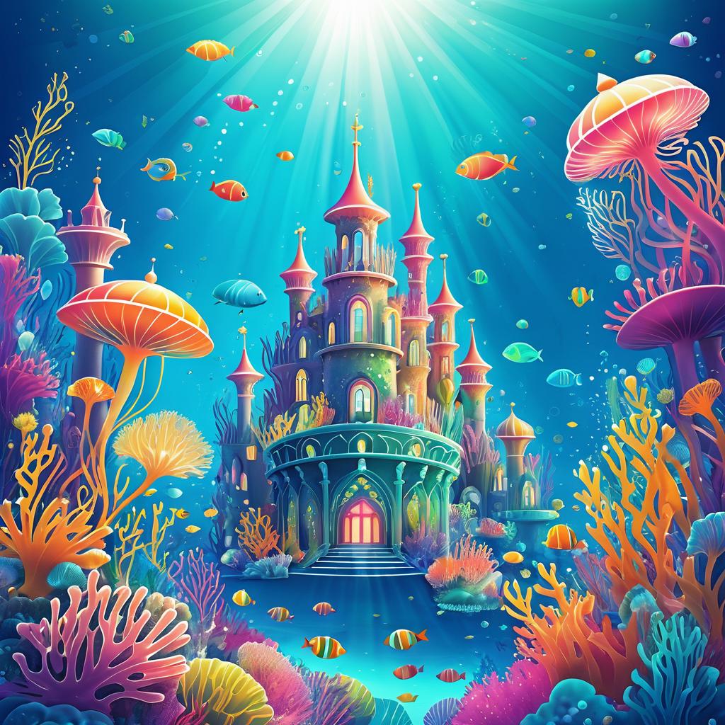 Whimsical Underwater Kingdom Illustration