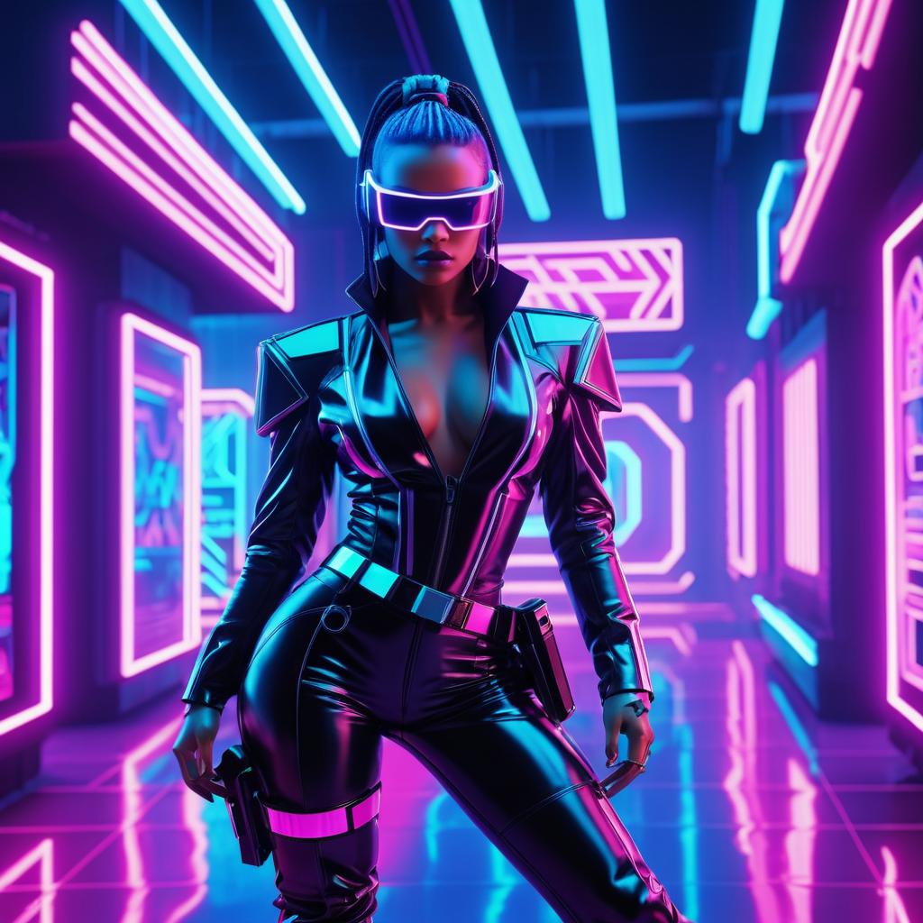 Fierce Bounty Hunter in Neon Paradise