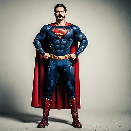 Dynamic Male Superhero in Bold Costume