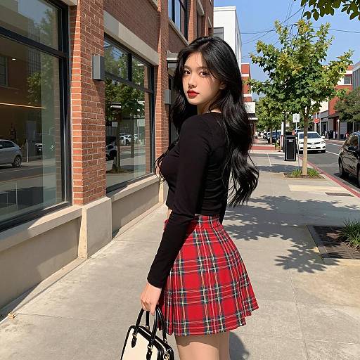 Fashionable Young Woman in Urban Setting