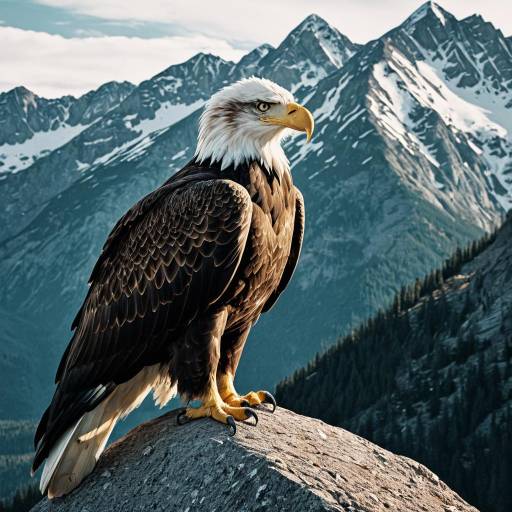 Majestic Bald Eagle on Mountain Rock