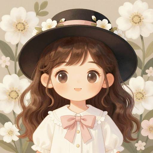 Vintage Style Portrait of Cute Girl