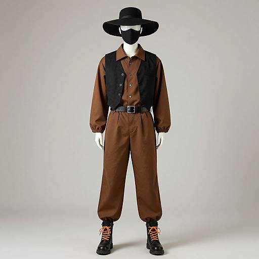 Stylish Mannequin in Brown and Black Outfit