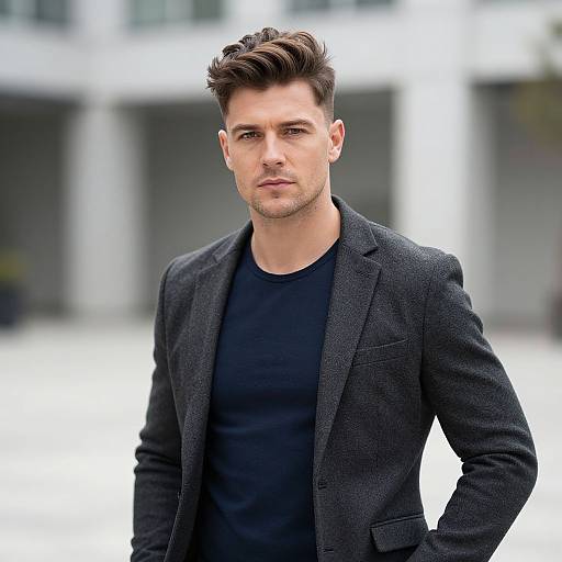 Confident European Man in Urban Setting