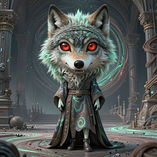 Pulchritudinous Anthro Wolf in Enigmatic Robe