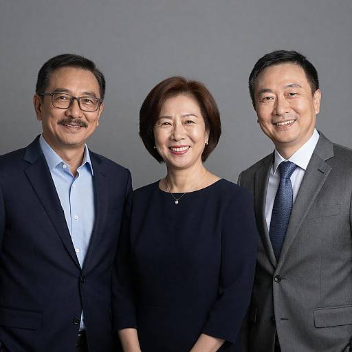 Professional Trio Portrait on Gray Background