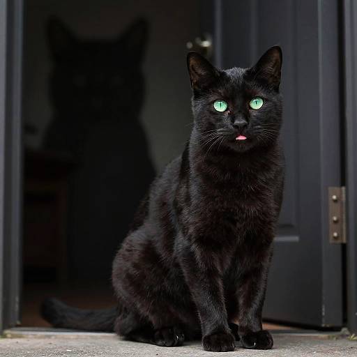Graceful Smoky Black Cat Portrait