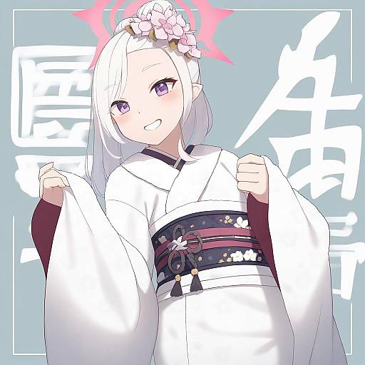 Illustration of Mutsuki (new year) (blue archive), blue archive in the style of Samegami