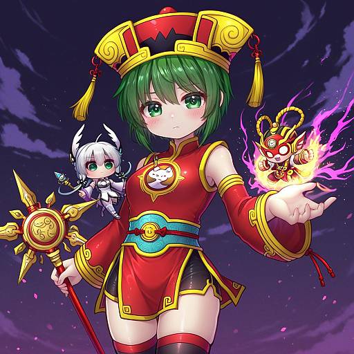 Illustration of Dragon kid, tiger & bunny in the style of Unime seaflower