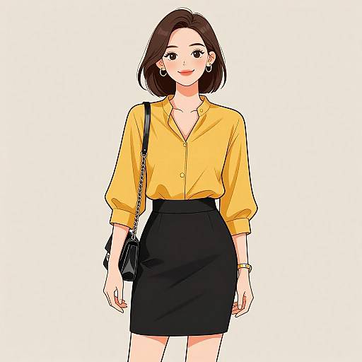 Smiling Woman in Business Casual Outfit