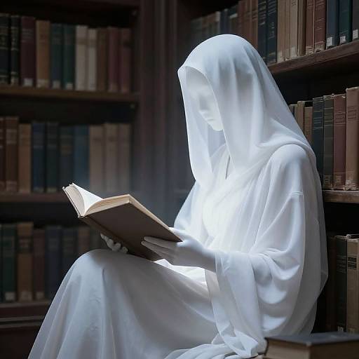 Ethereal Specter Reading Among Shadows