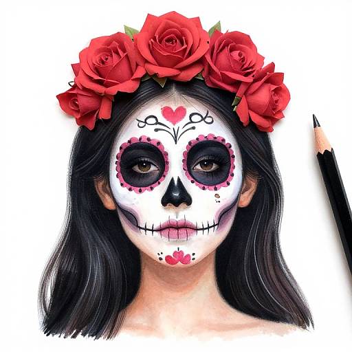 Realistic Day of the Dead Girl Portrait