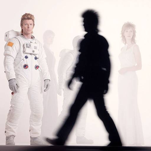 Hyper-Realistic Old Bowie Astronaut Silhouette