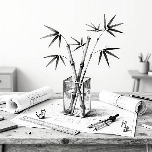 Whimsical Architectural Still Life Sketch