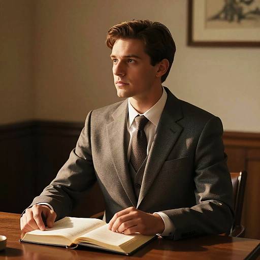 Male Teacher in Classic Suit Costume