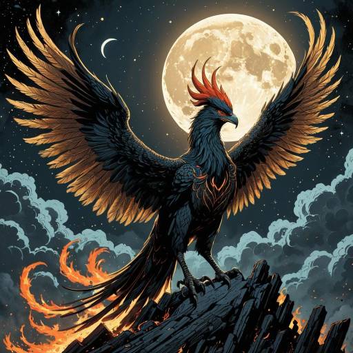Phoenix Rising with Full Moon