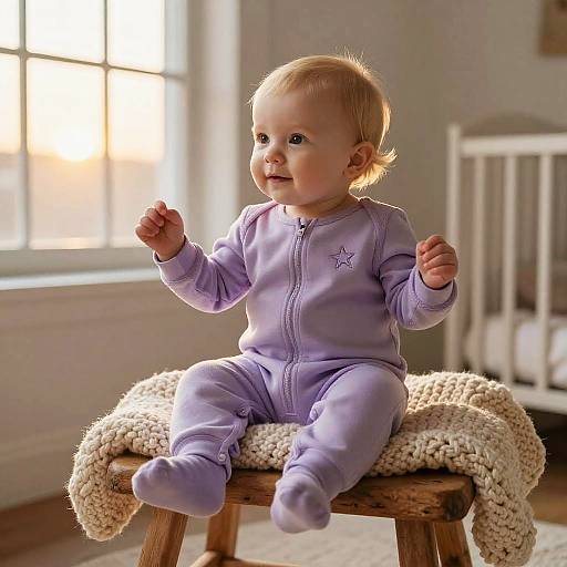 Serene Infant in Lavender Romper