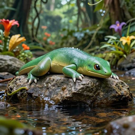 Grovyle by Rainforest Stream