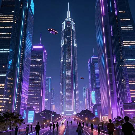 Futuristic Neon Cyberpunk Cityscape
