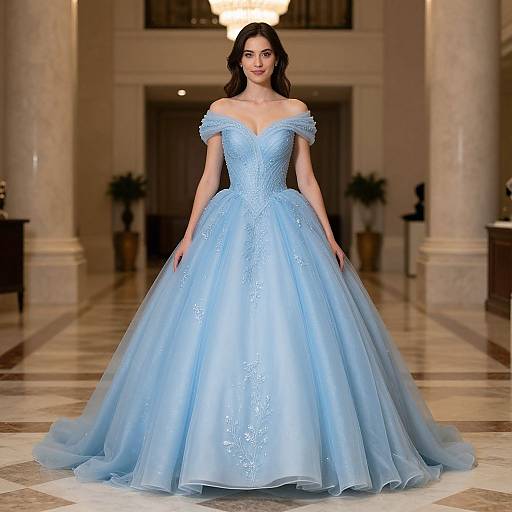 Elegant Princess in Blue Gown