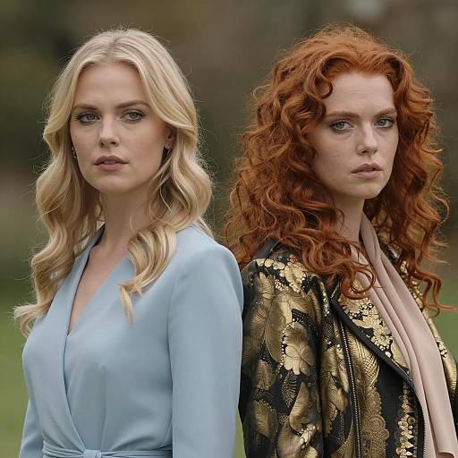 Portrait of Two Women with Unique Styles