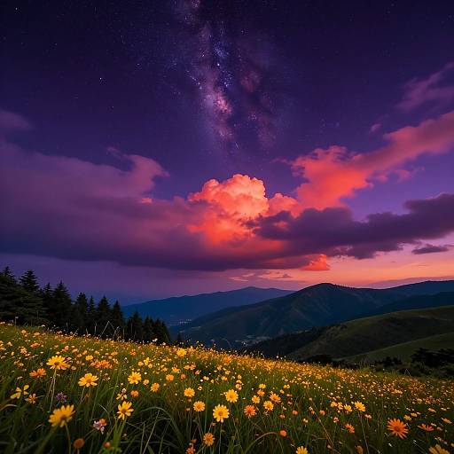 Mesmerizing Celestial Landscape at Dusk