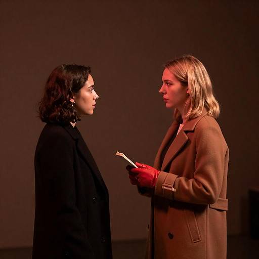 Two Women Facing Each Other in Warm Light