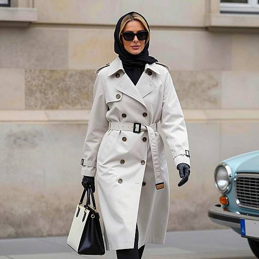 Confident Woman in Vintage Style Attire