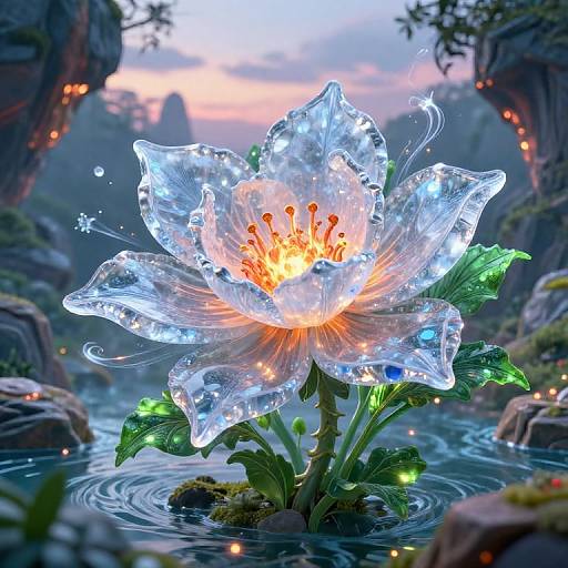 Elemental Blossom in Serene Sanctuary