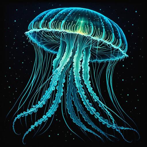 Majestic Bioluminescent Jellyfish Illustration