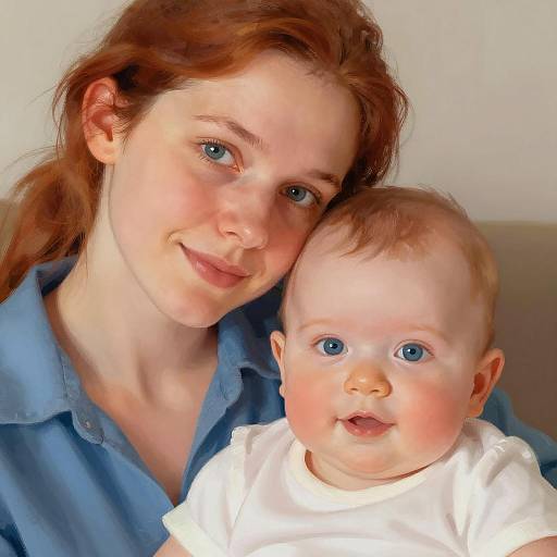 Intimate Mother and Baby Illustration