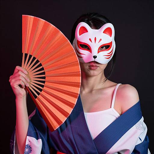 Mystical Woman in Traditional Japanese Attire