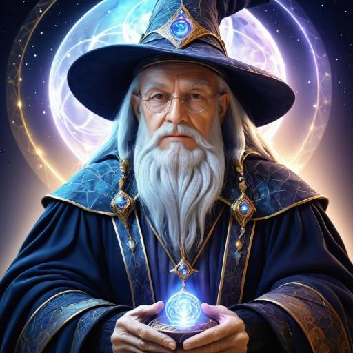 Elderly Wizard Portrait in High Fantasy Style