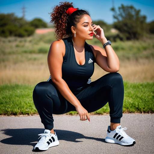 Elegant Latina in Athletic Fashion Shot
