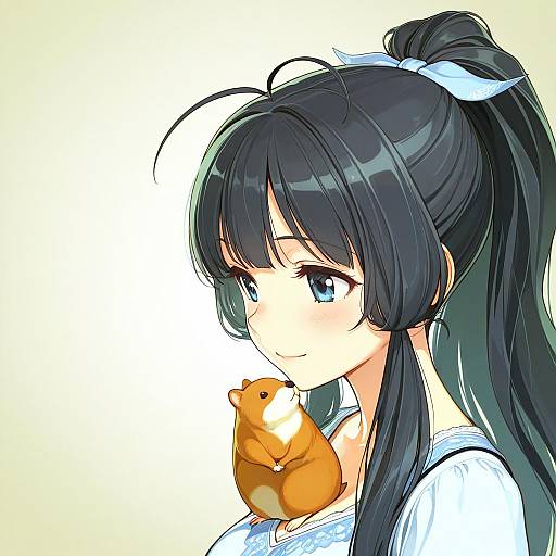 Illustration of Hamuzou, idolmaster in the style of Hidari (left side)